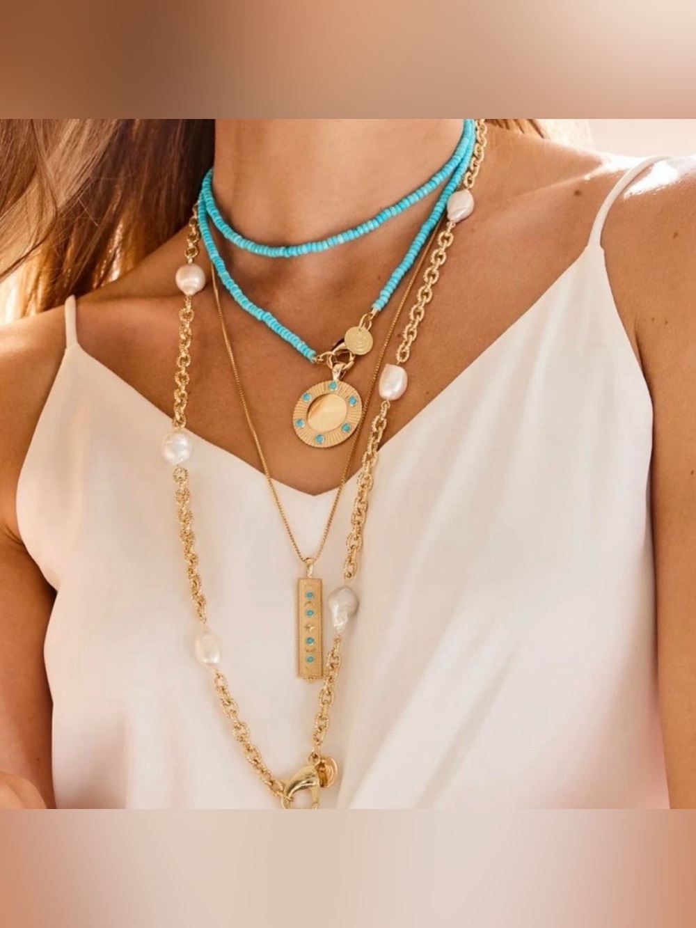 JANE WIN 36” Turquoise Necklace